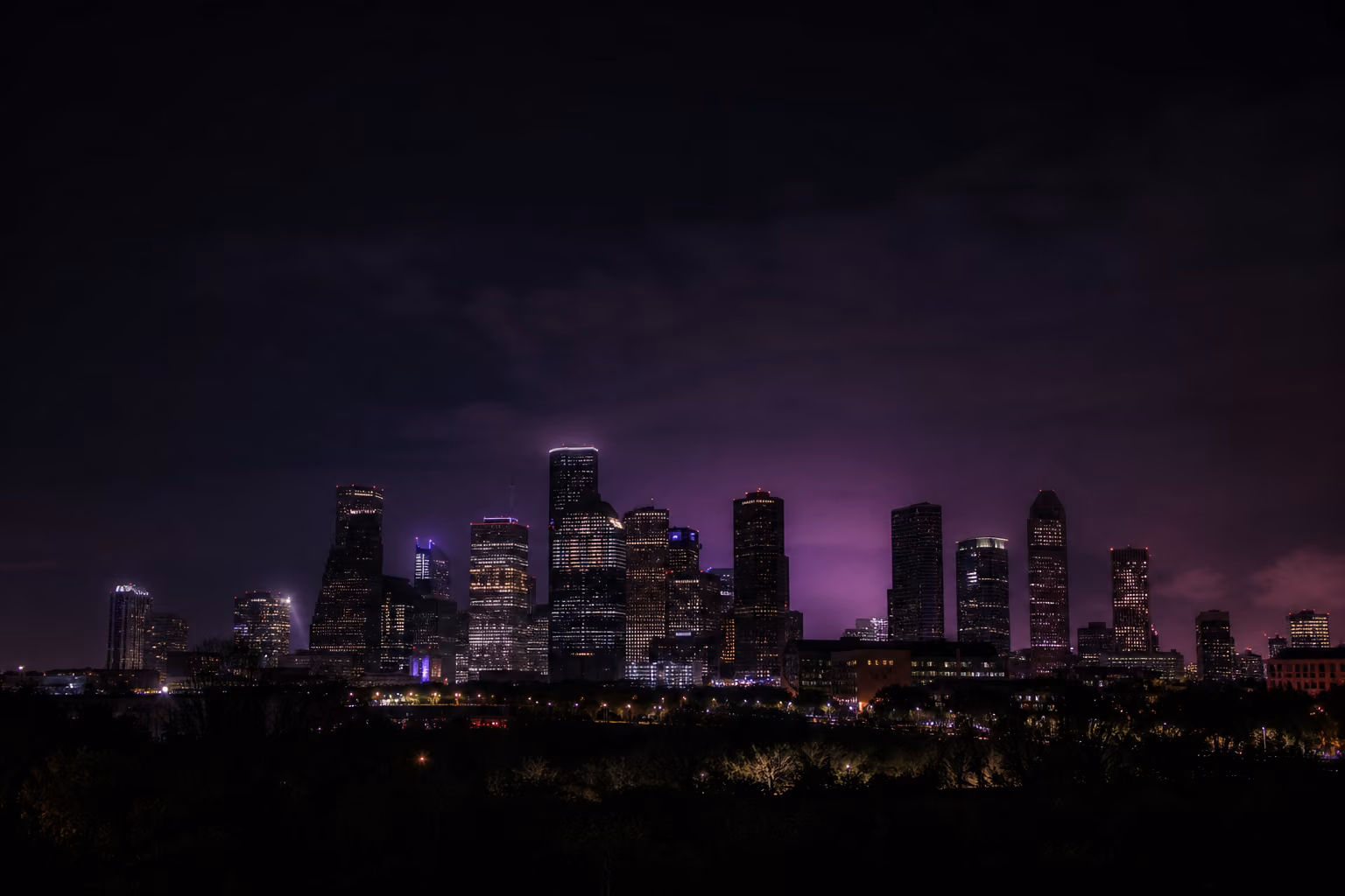 Skyline nocturno de Houston